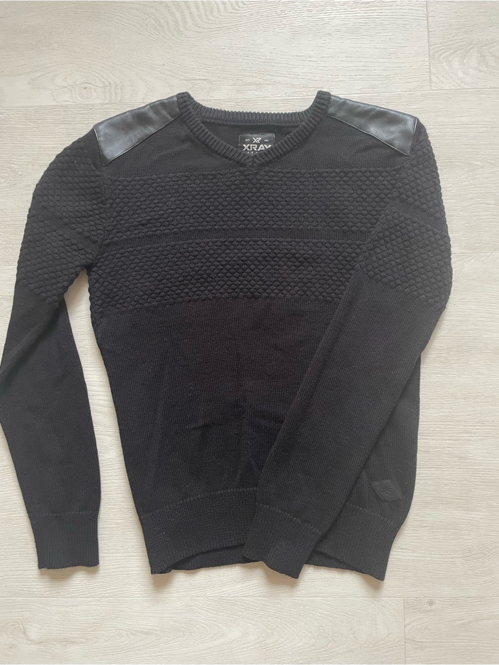 Men's X Ray Jeans Black Textured Knit Sweater